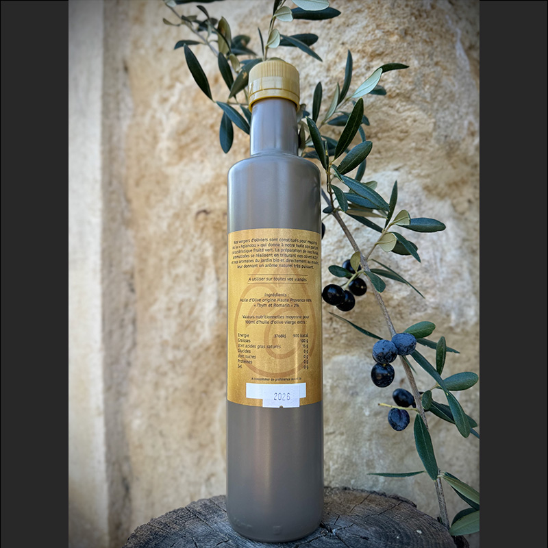 Huile d'Olive Aromatisée au Thym et Romarin - Saveurs de Provence
