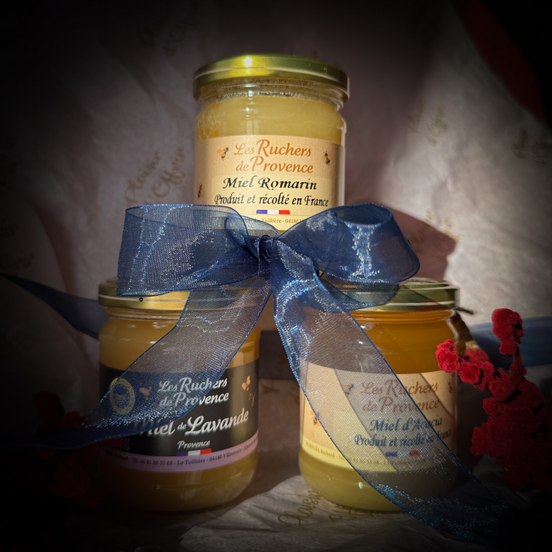Coffret Miel Trio Acacia, Romarin & Lavande - Miel Artisanal de France